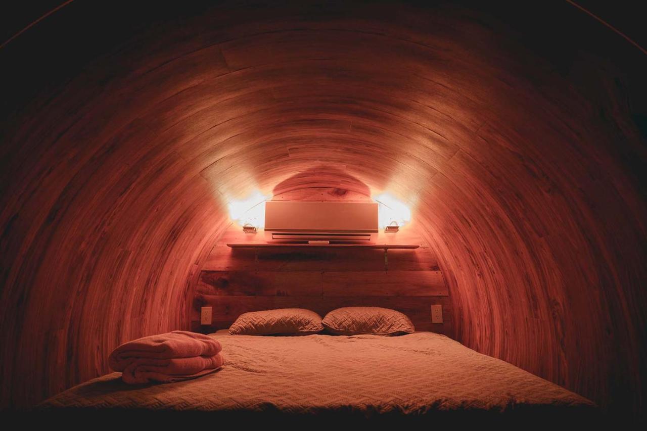Arenal Backpackers Resort La Fortuna Exteriér fotografie A bedroom in the Earth Ship